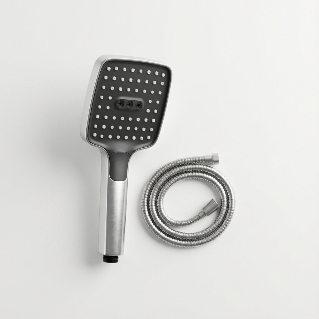 Aquant-28191-CP Aquant - ABS Hand Shower 3 Function With 1.5 mtr Flexible Hose - Chrome Plated - CP 28191 - Image 1