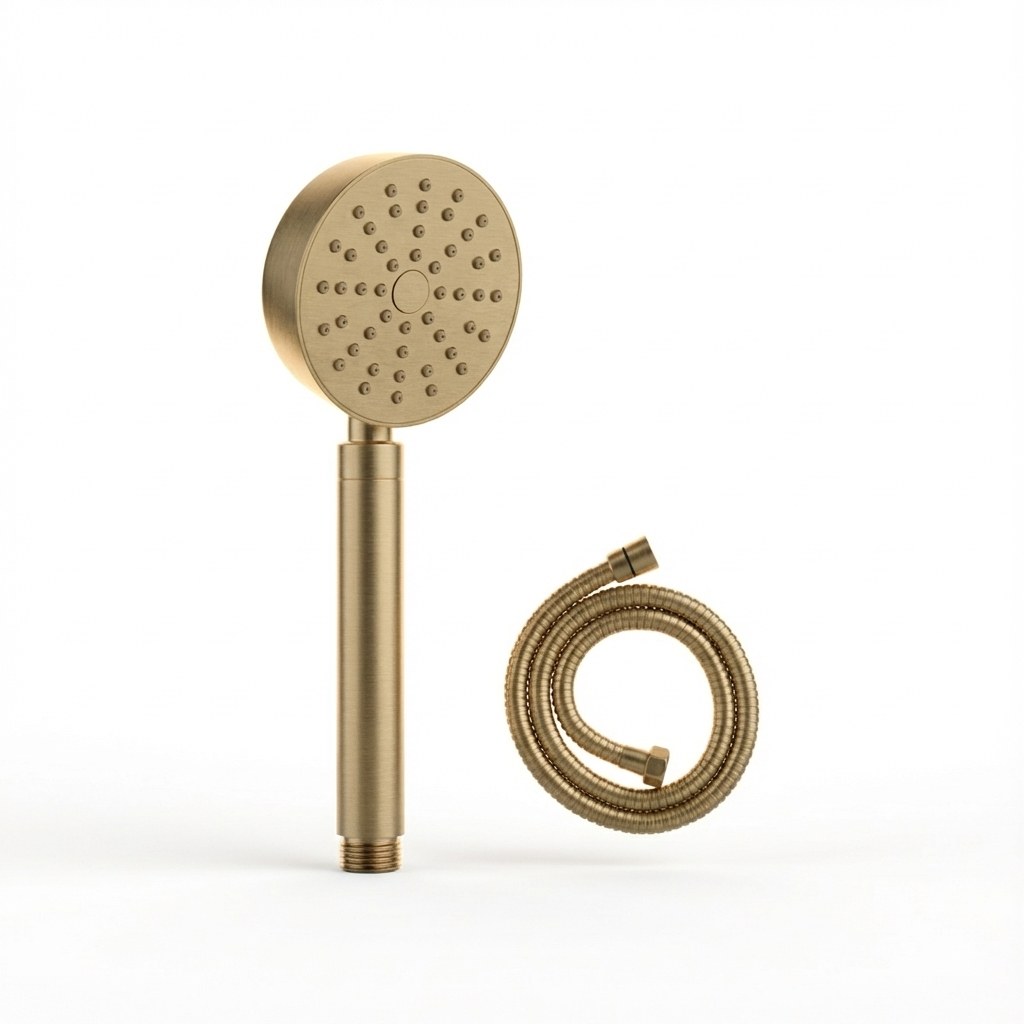 Aquant-28194-BG-Brushed-Gold Aquant - Brass Hand Shower Powder Flow With 1.5 mtr Flexible Hose - Brushed Gold -BG 28194 - Image 1