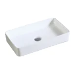 Aquant Ceramic Table-Mounted Wash Basin Model 7067W ? White, Rectangle-Shape Tabletop Basin