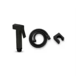 Aquant - Brass Health Faucet Set With 1 mtr. Flexible Hose & Wall Hook - Matt Black - MB 28121