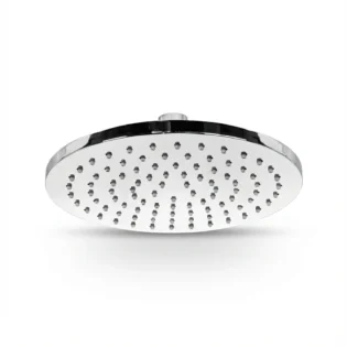 Aquant brass round rain shower 150 mm chrome finish bottom view with nozzle pattern