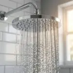 Aquant round rain shower 150 mm with smooth rainfall water flow in bathroom