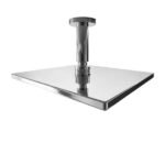 Aquant square rain shower 100x100 mm with ceiling arm chrome finish full view
