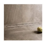 Aquant - Invisible Tile Insert Drainers - Invisible Tile Insert Shower Channel Drainer (304 SS) Including Base With Centre-Outlet (1200 MM) - 1434