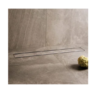 Aquant - Invisible Tile Insert Drainers - Invisible Tile Insert Shower Channel Drainer (304 SS) Including Base With Centre-Outlet (750 MM) - 1434