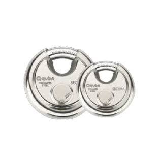 QUBA - DOOR ACCESSORIES - SECURA DISK PAD LOCK 70 MM (WITH DIMPLE KEY) - Q 670 - Chrome Plated (Available in 90MM)