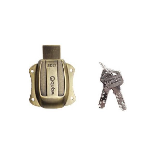 Quba - Furniture Locks - Q Bolt C - ABM QUBA - FURNITURE LOCKS - BOLT CUPBOARD LOCK - Q BOLT C - Antique Brass Matt 35MM (Available in Stainless Steel, Rose Gold Matt, Jet Black Matt - 25/30/35MM)
