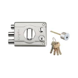 QUBA - MAIN DOOR ARMOUR LOCKS - ARMOUR PLUS Q 255 (ARMOUR PLUS LOCK- WITH LOCKABLE KNOB) - Stainless Steel (Available in Antique Brass, Ivory Finish) - 15 Years Warranty*