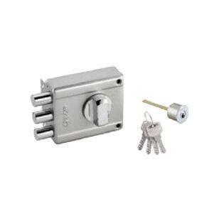 QUBA - MAIN DOOR MAGNA LOCKS - MAGNA Q 228 (MAGNA DEAD LOCK 3 BOLT-1 SIDE KEY / KNOB WITH DIMPLE KEY) - Stainless Steel (Available in Antique Brass, Ivory Finish) - 7 Years Warranty*