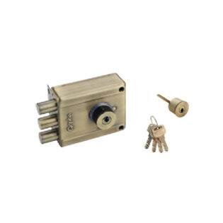 QUBA - MAIN DOOR MAGNA LOCKS - MAGNA Q 229 (MAGNA DEAD LOCK 3 BOLT-BOTH SIDE KEY WITH DIMPLE KEY) - Antique Brass (Available in Stainless Steel, Ivory Finish) - 7 Years Warranty*
