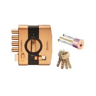 QUBA - MAIN DOOR LOCKS - STRONGHOLD Q 232 (STRONGHOLD LOCK-1 SIDE KEY / KNOB WITH DIMPLE KEY) - Rose Gold (Available in Antique Brass Matt, Milango Beige, Jet Black Matt) - 15 Years Warranty*