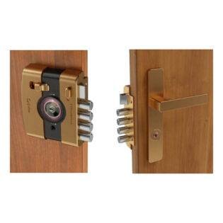 QUBA - MAIN DOOR LOCKS - STRONGHOLD Q MDS 233 (STRONGHOLD MAIN DOOR SET-1 SIDE KEY / KNOB WITH DIMPLE KEY) - Rose Gold (Available in Antique Brass Matt, Milango Beige, Jet Black Matt) - 15 Years Warranty*