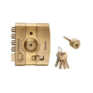 QUBA - MAIN DOOR LOCKS - STRONGHOLD Q 233 (STRONGHOLD LOCK-BOTH SIDE KEY WITH DIMPLE KEY) - Antique Brass Matt (Available in Milango Beige, Rose Gold, Jet Black Matt) - 15 Years Warranty*