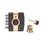 QUBA - MAIN DOOR LOCKS - STRONGHOLD Q 234 (STRONGHOLD DEAD LOCK-1 SIDE KEY / KNOB WITH DIMPLE KEY) - Jet Black Matt (Available in Antique Brass Matt, Milango Beige, Rose Gold) - 15 Years Warranty*