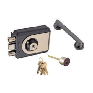 QUBA - MAIN DOOR TRIDENT LOCKS - TRIDENT Q 245 (TRIDENT DEAD LOCK WITH PULL HANDLE COMBO- BOTH SIDE KEY WITH DIMPLE KEY) - Jet Black Matt (Available in Rose Gold) - 15 Years Warranty*