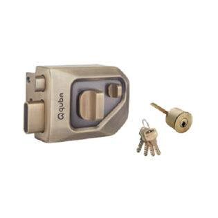 QUBA - MAIN DOOR VALIANT LOCKS - VALIANT Q 257 (VALIANT LOCK- 1 SIDE KEY / KNOB WITH DIMPLE KEY) - Antique Brass Matt (Available in Stainless Steel, Jet Black Matt, Rose Gold Matt) - 15 Years Warranty*
