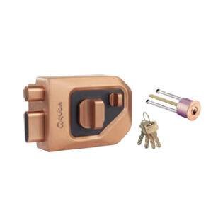 QUBA - MAIN DOOR VALIANT LOCKS - VALIANT Q 258 (VALIANT DEAD LOCK- 1 SIDE KEY / KNOB WITH DIMPLE KEY) - Rose Gold Matt (Available in Stainless Steel, Antique Brass Matt, Jet Black Matt) - 15 Years Warranty*