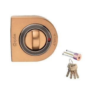 QUBA - MAIN DOOR LOCKS - VAULT VERTIBOLT Q 230 (VAULT VERTIBOLT LOCK- 1 SIDE KEY / KNOB WITH DIMPLE KEY) - Rose Gold (Available in Antique Brass Matt, Milango Beige, Jet Black Matt) - 15 Years Warranty*